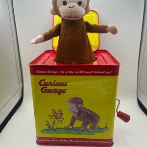 Curious George Plush Jack-in-the-Box Toy - Yellow & Brown